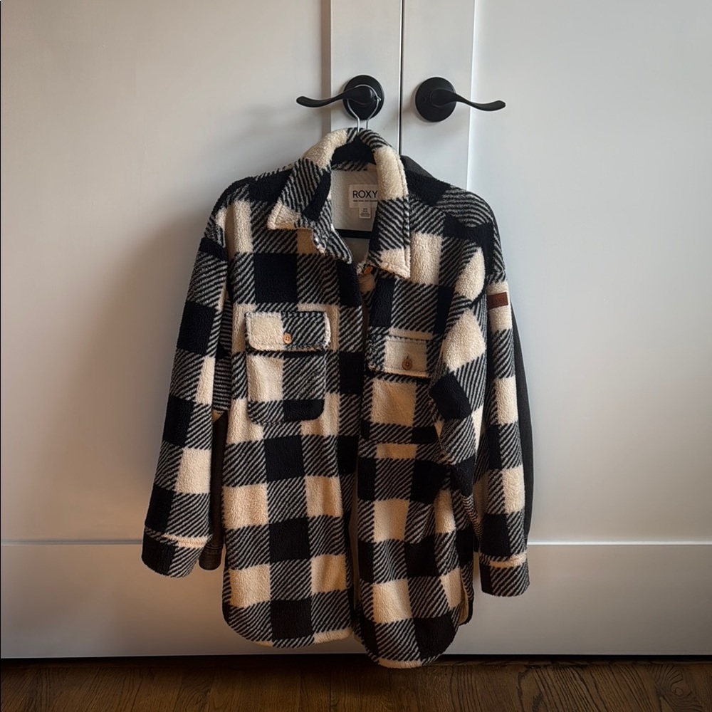 Roxy Black and White Plaid Women's Jacket